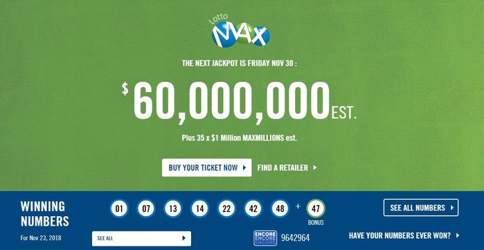 lotto max nov 23 2018 numbers